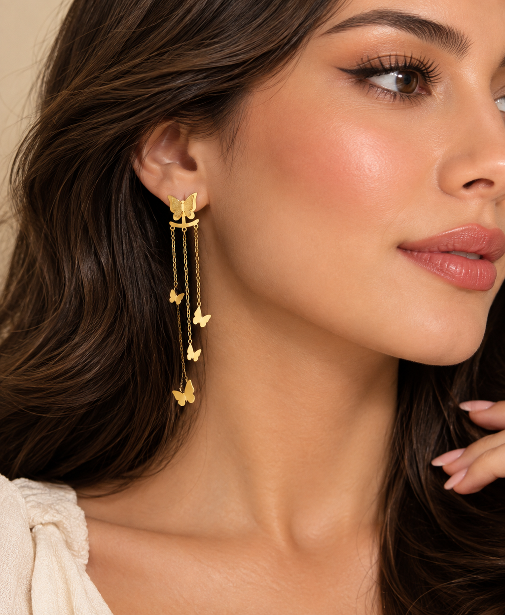 Golden Butterfly Drop Earrings 316