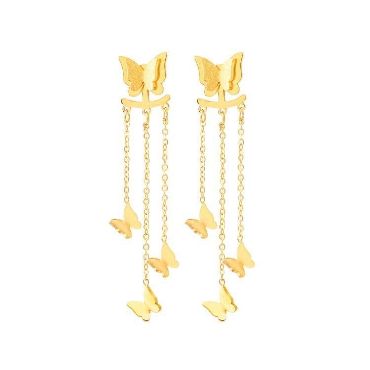 Golden Butterfly Drop Earrings 316