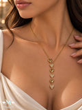 Elegant Gold-Plated Heart Necklace كوليه قلوب أنيق مطلي بماء الذهب